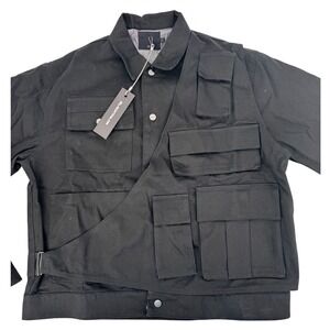 BLACKTAILOR Utility Cargo Jacket Small Black Multi Pocket Mens Military New‎